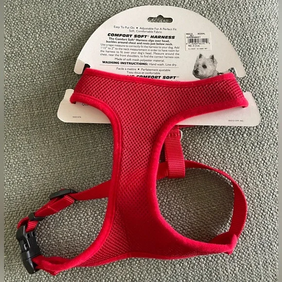 Red Comfort Soft Dog Harness - Picture 2 of 2